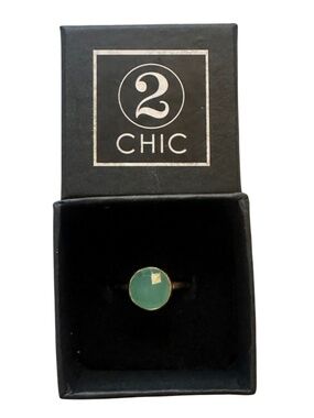 NEW 2Chic Two's Company Blue Circle Gemstone Ring - Women's 8